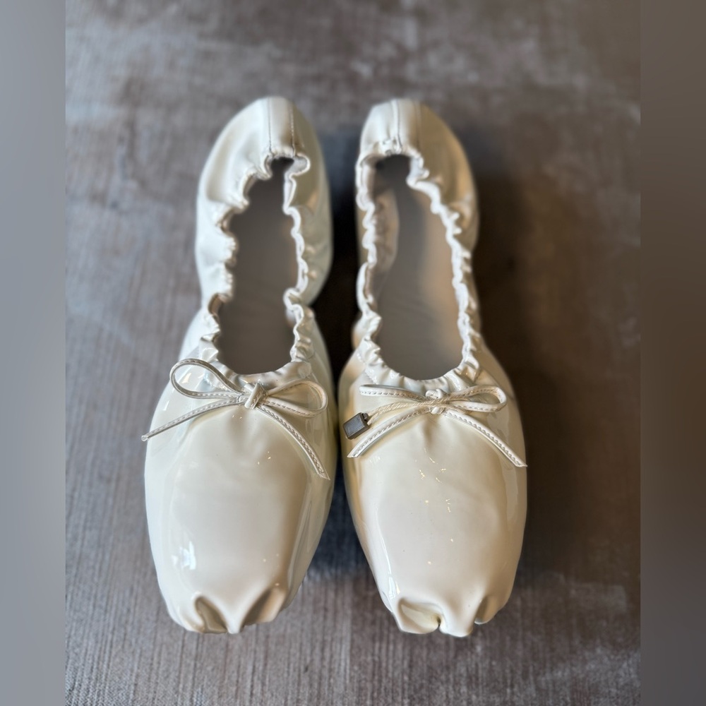 Khaite Ashland Ballet Flats White IT 40 (US 10) w Box & Dust Bag